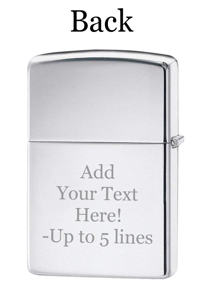 Zippo Lighter - Personalized Customize Message Engrave on Backside for Dragon Windproof Lighter Gold Plate Armor 29265